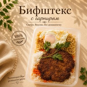 ИП Бифштекс со смешанным гарниром 430г