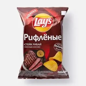 Чипсы рифленые Lays Стейк Рибай 140г