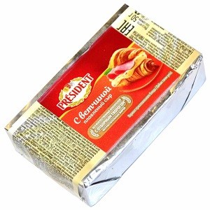 Сыр плавленый President с ветчиной 50г