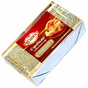 Сыр плавленый President с грибами 50г