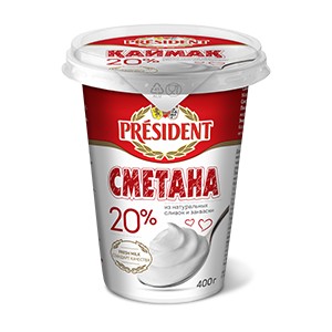 МИ Сметана President 20% вес 400г