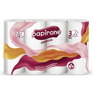 Туалетная бумага Papirone 12 шт